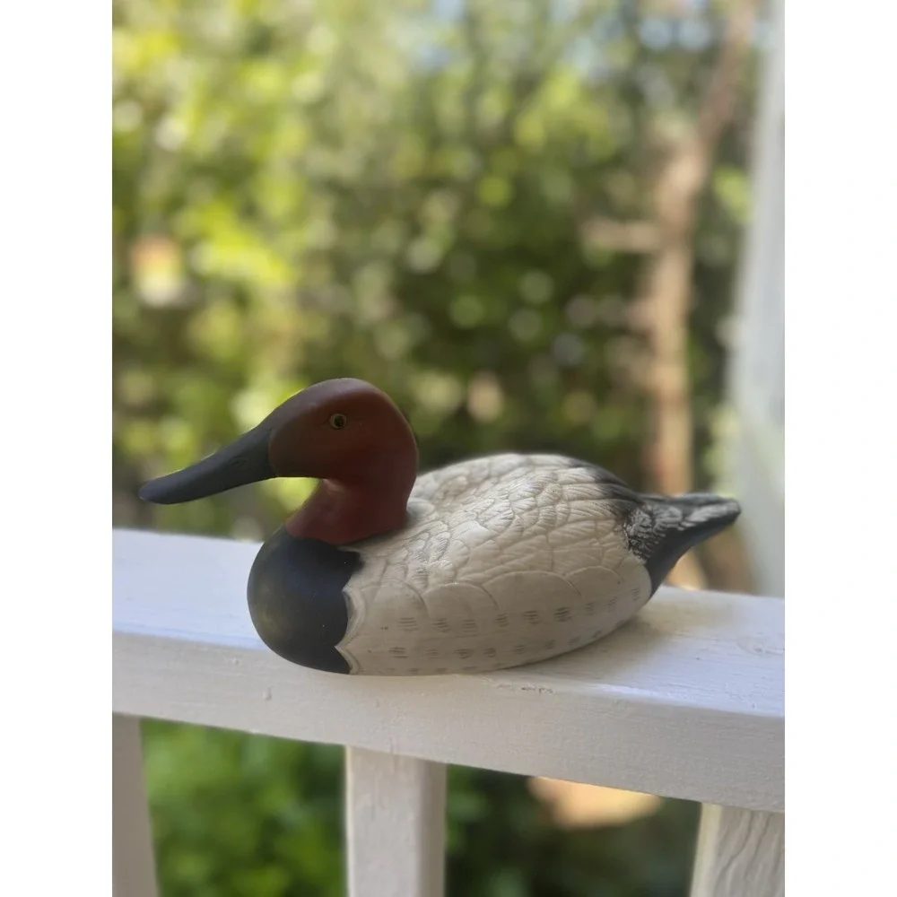 Vintage Ceramic Canvasback Duck Decoy, Hand-painted Vintage Folk Decor